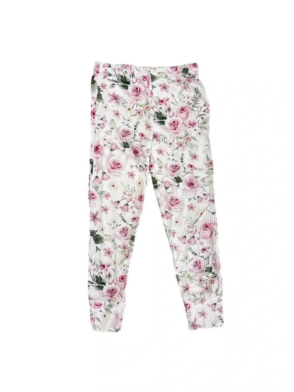 Posh Peanut Floral Ribbed Pajama Set – Size 5T-6T